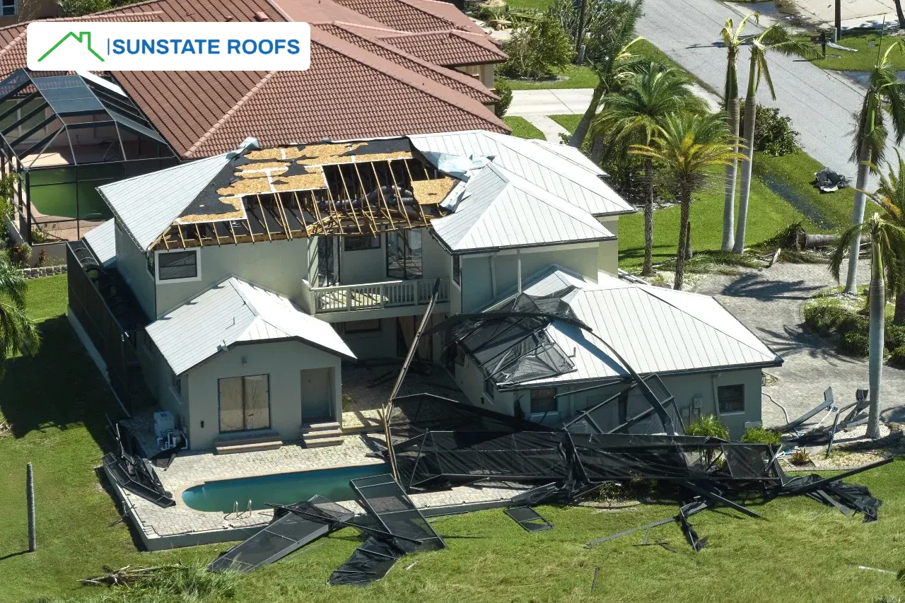 Damaged residential roofing in Winter Park, Florida, highlighting the need for expert roofing solutions by Winter Park roofers. Trusted park roofing contractors deliver timely services in Winter Park FL, ensuring quality roofing in Winter. Reliable roofing company specializing in residential and park roofing solutions in Central Florida