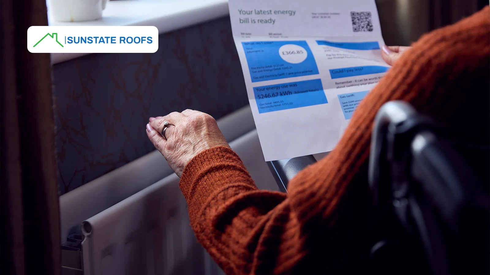 High energy bill caused by poor roof insulation, emphasizing the benefits of professional roof repairs to improve energy efficiency.