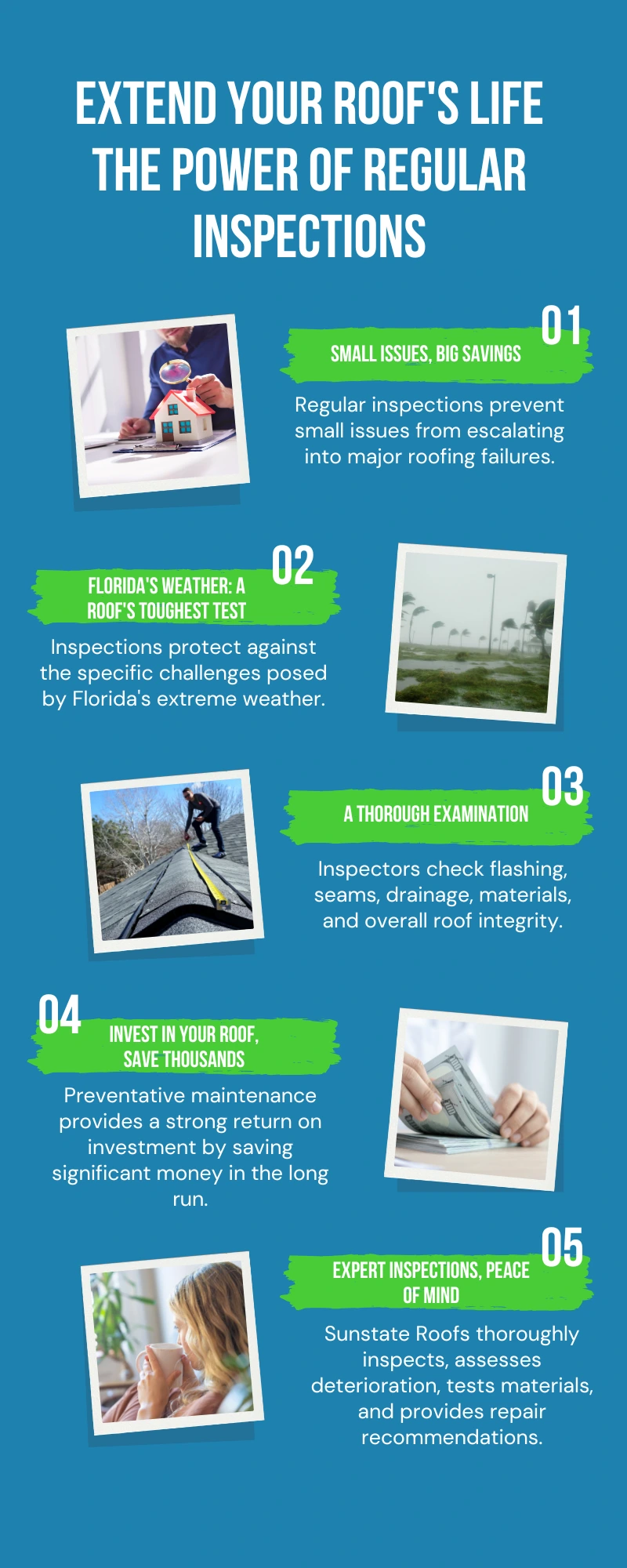 An informative infographic outlining the risks of ignoring commercial roofing upkeep. Highlights issues like cracks, weather damage, escalating repair costs, and full roof replacements. Essential for business owners looking to prevent costly roofing failures and ensure long-term protection
